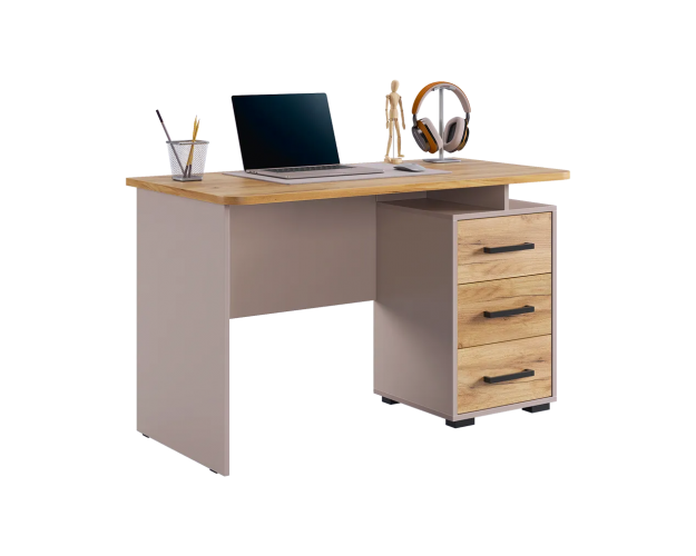 Стол компьютерный 1200 Лайт-2 кашемир / дуб крафт золотой