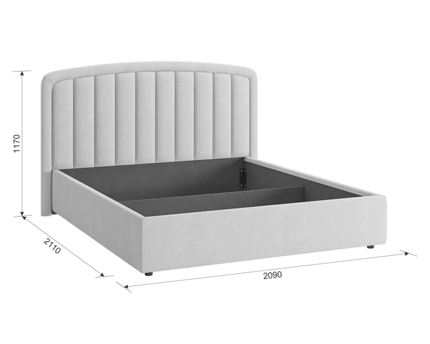 Кровать с подъемным механизмом 1800 Сиена 2 оникс (велюр)